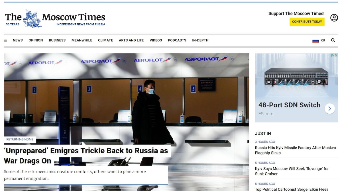 Cenzura v Rusku přitvrzuje. Úřady zablokovaly The Moscow Times i stanici RFI